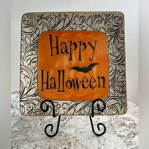 Halloween Decor— 10.5” stoneware Halloween plate (stand not included)